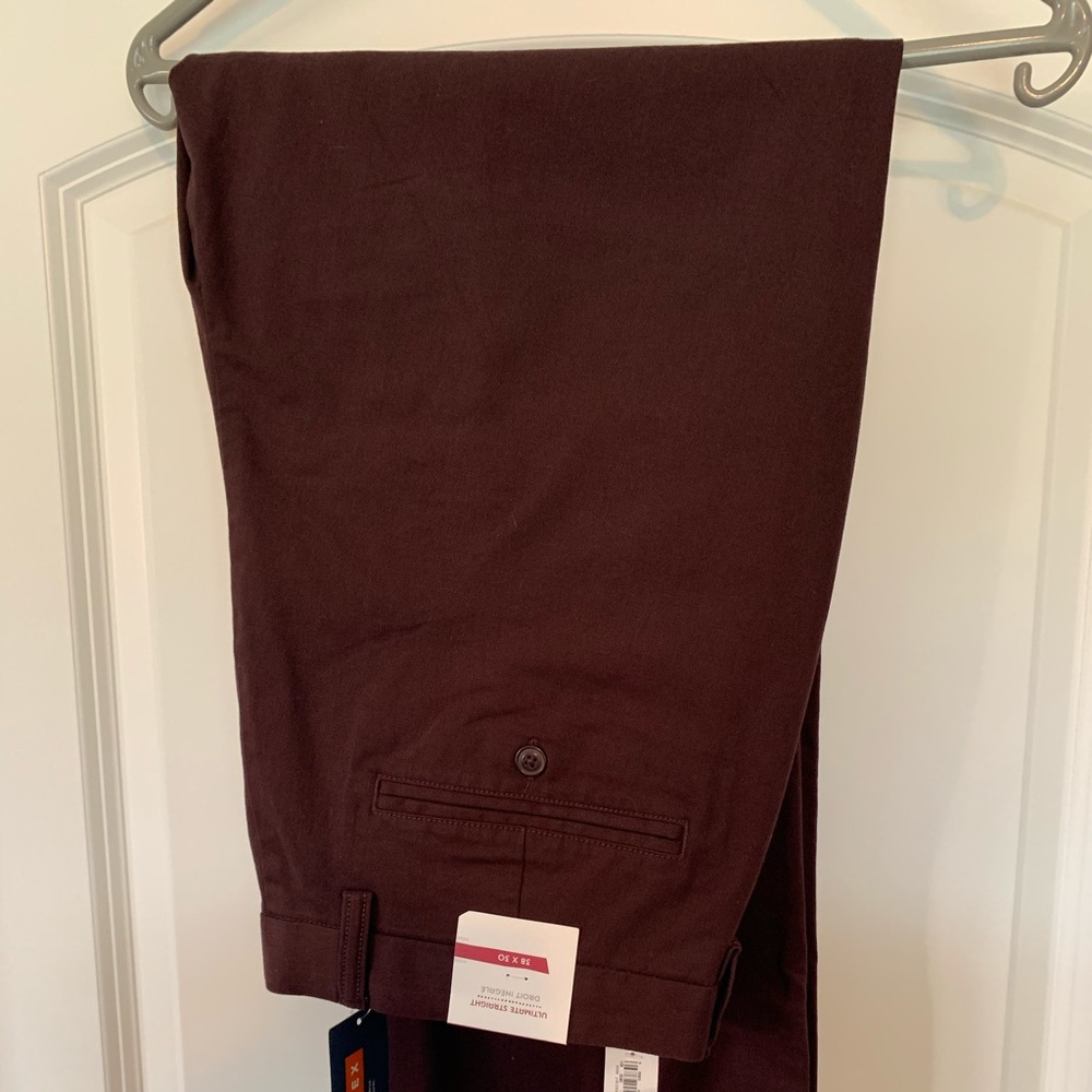 38x30 Maroon Khakis w/Flex